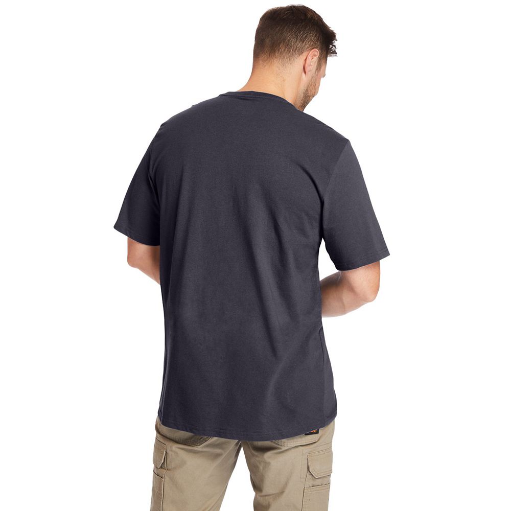 Timberland Μπλουζάκια Ανδρικα Σκουρο Μπλε - Pro® Big & Tall Base Plate Short-Sleeve - Greece 7105864